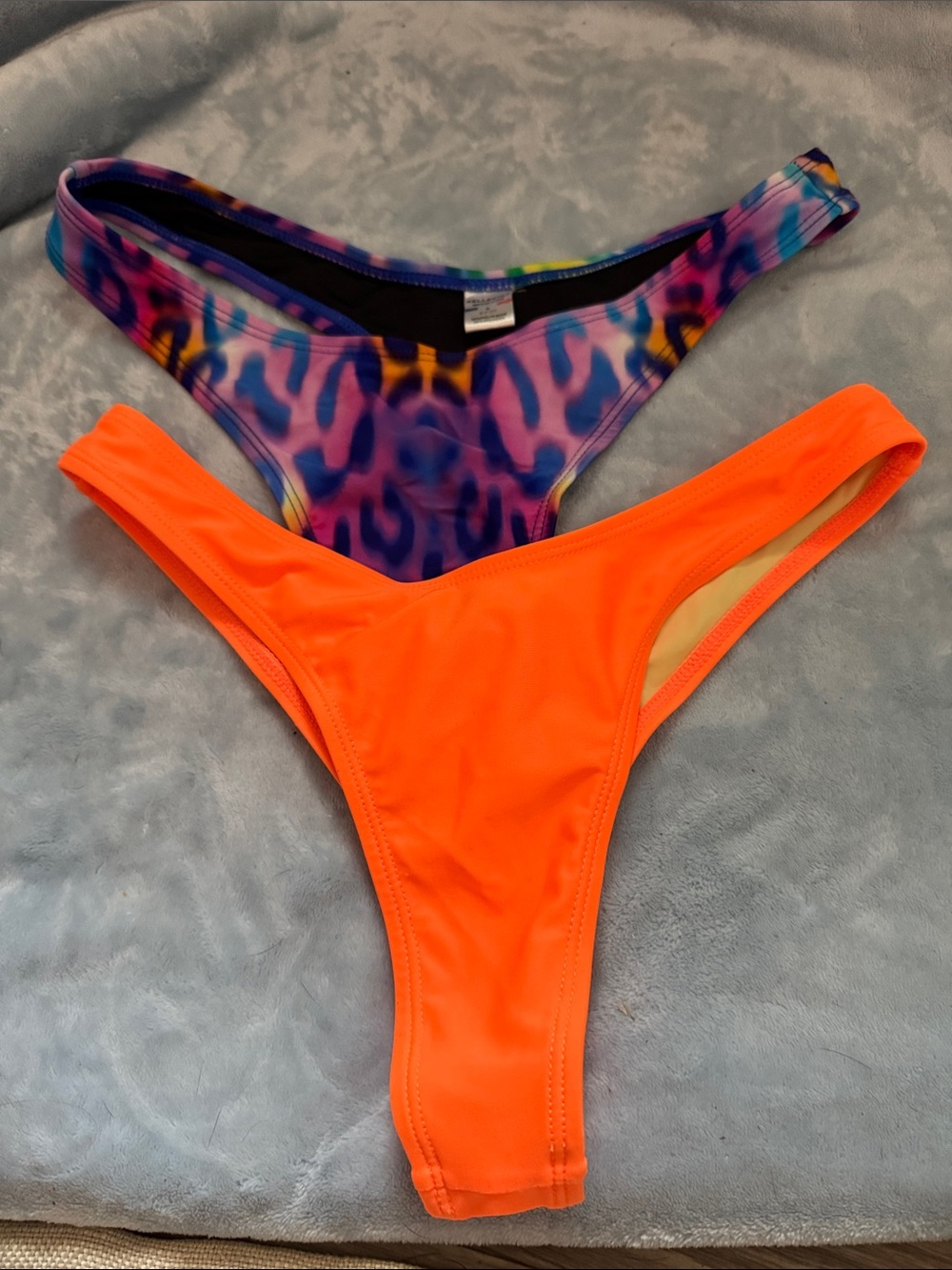 2/$20 RELLECIGA Neon Orange & Purple Multi-Print Bikini Bottoms